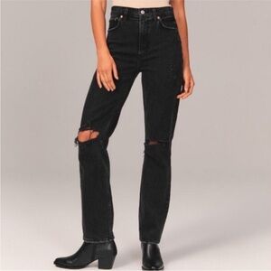 NWT ABERCROMBIE & FITCH The 90’s Ultra High Rise Denim Jeans Size 32 Curve Love